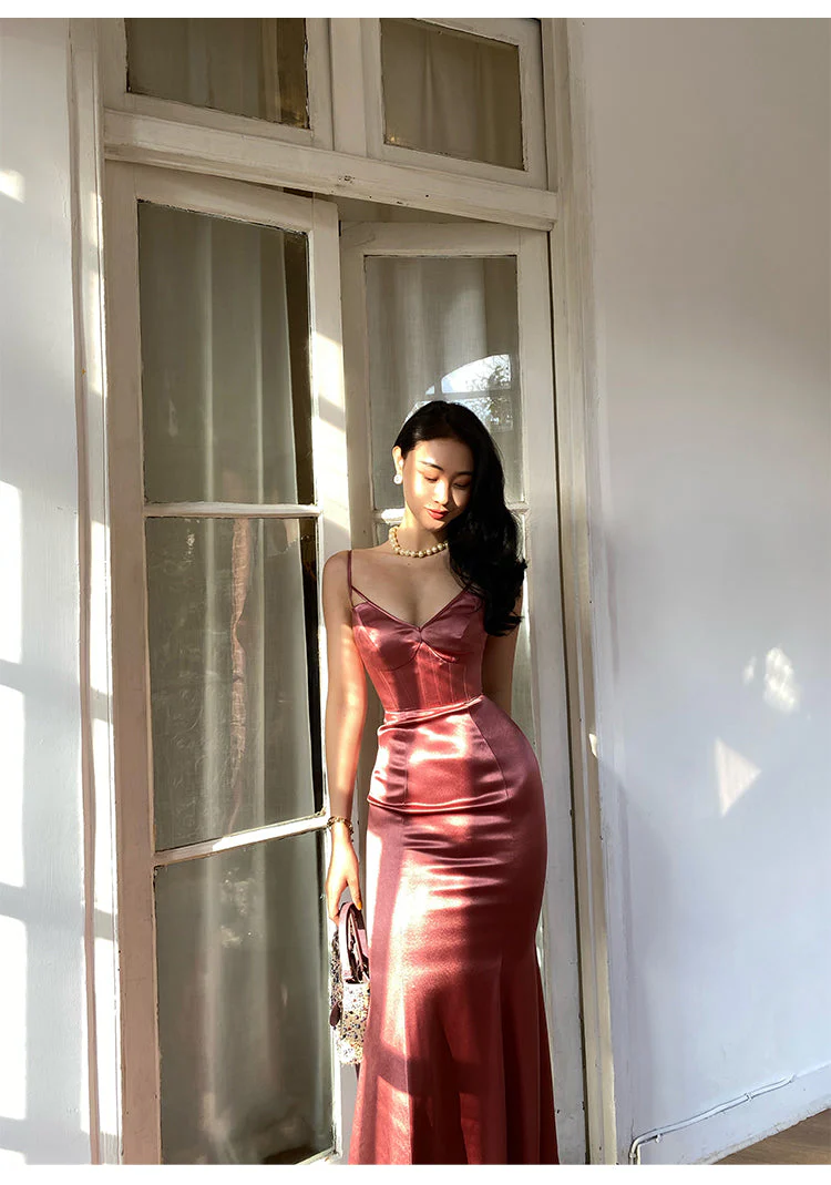 Long Formal Occasion Satin Sleeveless Evening Gowns for Women - Afbeelding 7