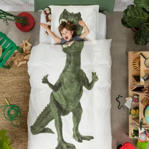 Dino White dekbedovertrek