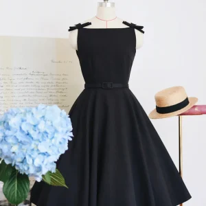 Jaren '1950 kleine zwarte vintage mevrouw Maisel jurk