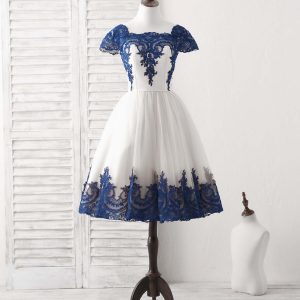 Elegant White Tulle Lace Applique Short Prom Dress for Special Occasions