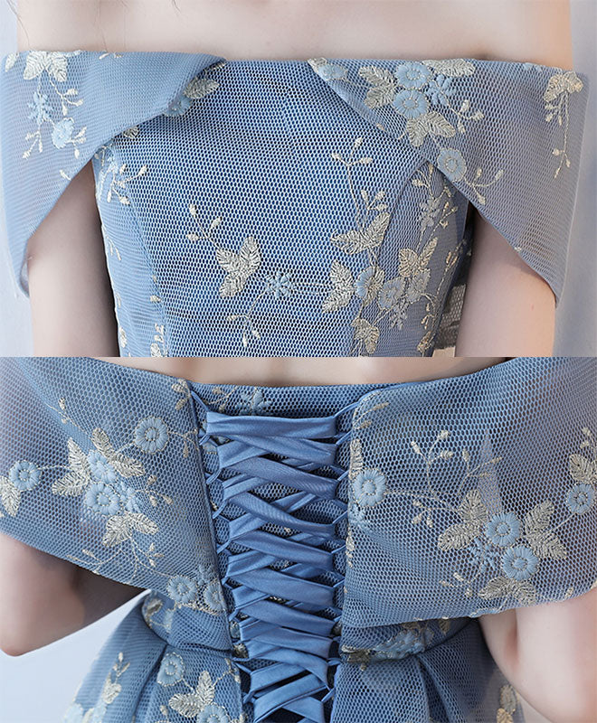 Unique Gray Blue Short Prom Dress for Homecoming Events Nights - Afbeelding 5