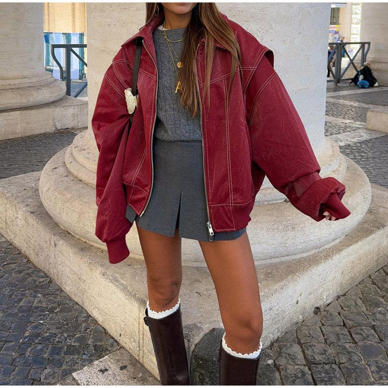 LIZ | Oversized Leren Jas Dames - Afbeelding 3