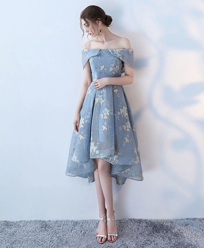 Unique Gray Blue Short Prom Dress for Homecoming Events Nights - Afbeelding 4