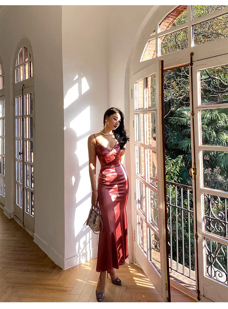 Long Formal Occasion Satin Sleeveless Evening Gowns for Women - Afbeelding 6