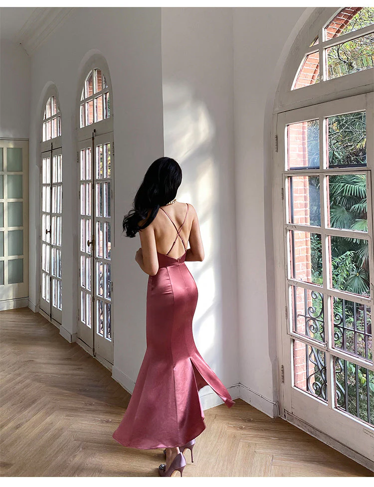 Long Formal Occasion Satin Sleeveless Evening Gowns for Women - Afbeelding 4