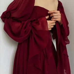 Beautiful Vintage Romantic A-Line Burgundy Prom Evening Dress