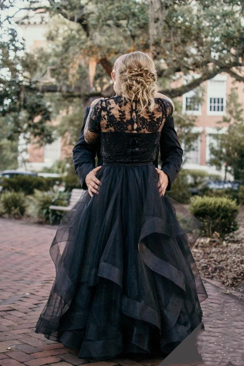 Long Mermaid Off-the-Shoulder Lace Wedding Dress - Elegant Bridal Gown - Afbeelding 6