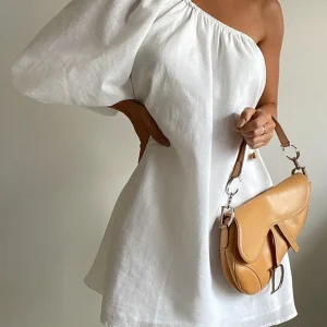 NOLA | One- shoulder Zomerjurk van luchtig Katoen Linnen