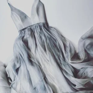 Boho stoffige blauwe trouwjurk Flowy stoffige blauwe galajurk