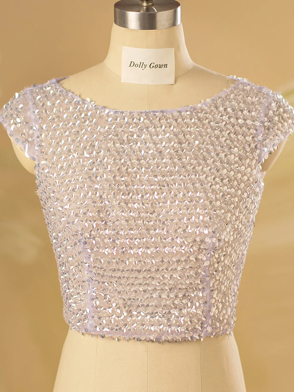 Cari Sparkle Cap Sleeved Bridal Top with Open Back - Afbeelding 2