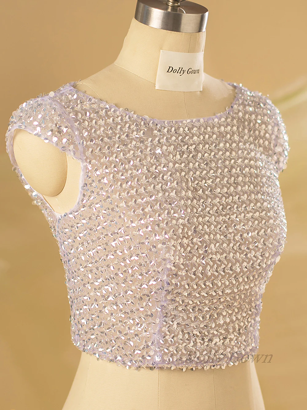 Cari Sparkle Cap Sleeved Bridal Top with Open Back - Afbeelding 3