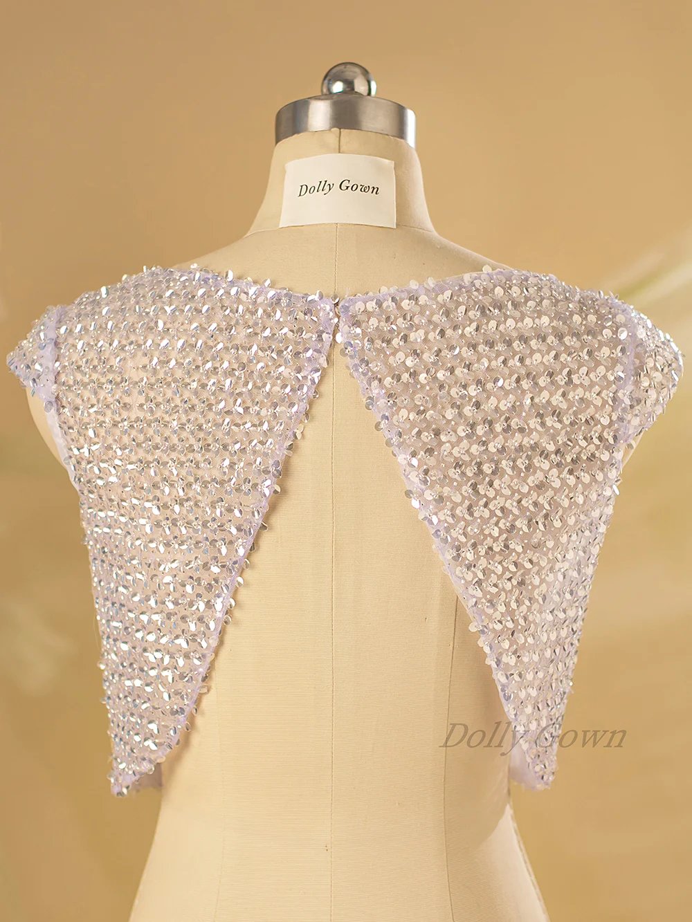 Cari Sparkle Cap Sleeved Bridal Top with Open Back - Afbeelding 4