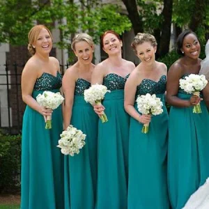 Blauwgroen bruidsmeisjekleding, rustieke bruidsmeisjekleding, lange bruidsmeisjekleding, GDC1014