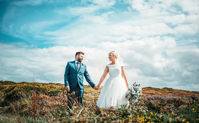 Landelijke stijl jaren '50 stijl off-the-shoulder stippen tule theelengte trouwjurk - Afbeelding 4