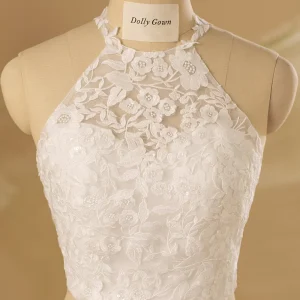 Dustine Halter Neck Floral Lace Bridal Top