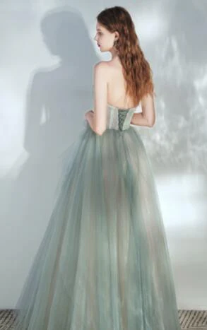 Zwierige lichtgroene galajurk - Afbeelding 7