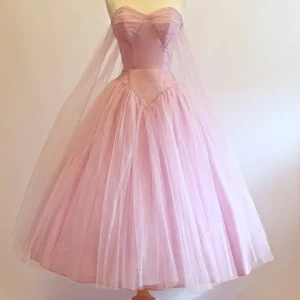 Jaren '1950 Vintage Homecoming Jurk Roze Homecoming Jurk