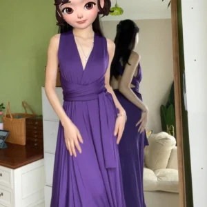 Paarse Multiway bruidsmeisjesjurk