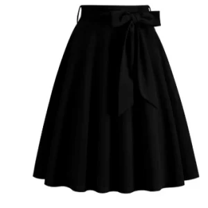 LOU | Elegante Dames A-lijn Midirok met Zijstrik – Hoog Getailleerd & Flatterend Silhouet