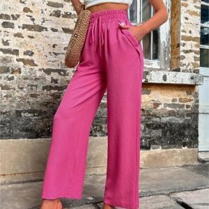 LOU | Luchtige Wijde Damesbroek Met Hoge Taille en Relaxte fit - Elegant & Comfortabel