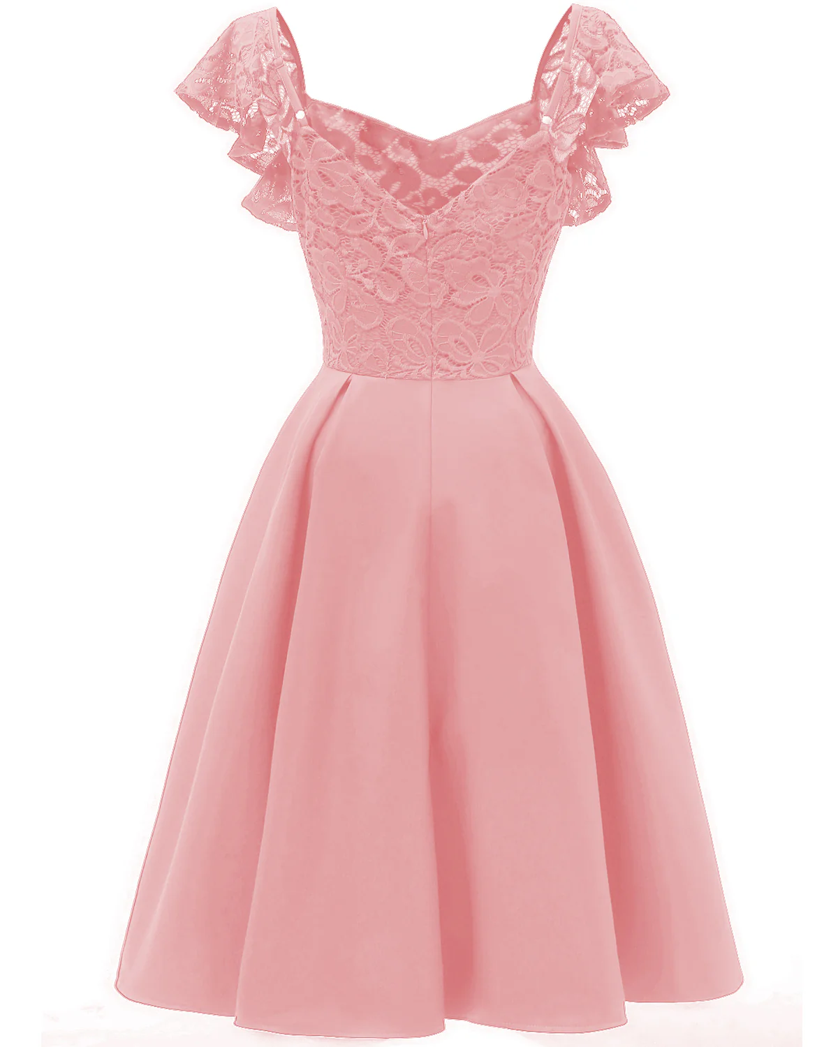 Vintage korte roze galajurk voor tieners met ruches bandjes roze homecoming dress1626P - Afbeelding 5