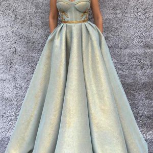 Strapless beha buste lange baljurk galajurk formele gelegenheidsjurk