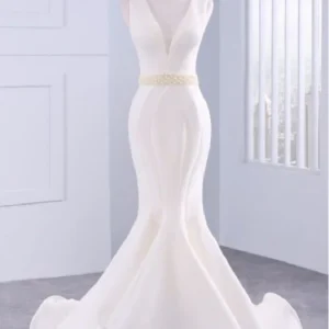 Unieke zeemeermin trouwjurk met gegolfde zoom