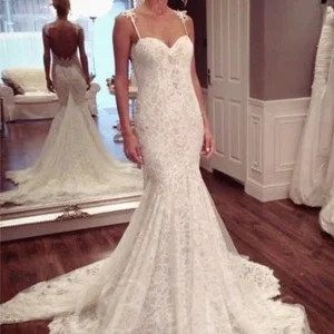 Zeemeermin/Trompet Trouwjurk Kanten Trouwjurk Rugloze Trouwjurk WS066