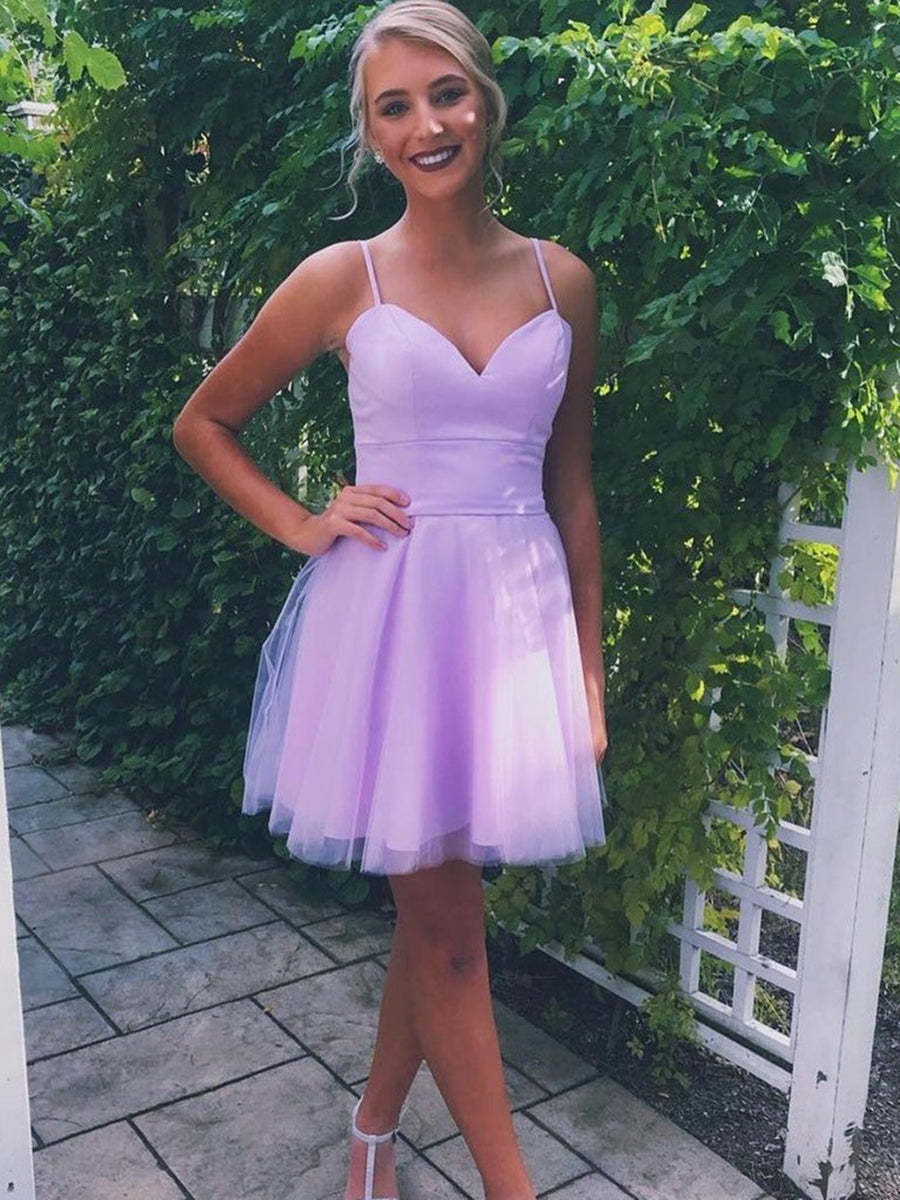 Stunning Sweetheart Neck A-Line Purple Prom Dress with Straps for Homecoming - Afbeelding 2