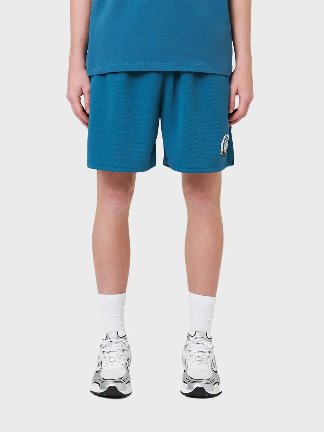 Banlieue Crest Mesh Shorts | Steel Blue