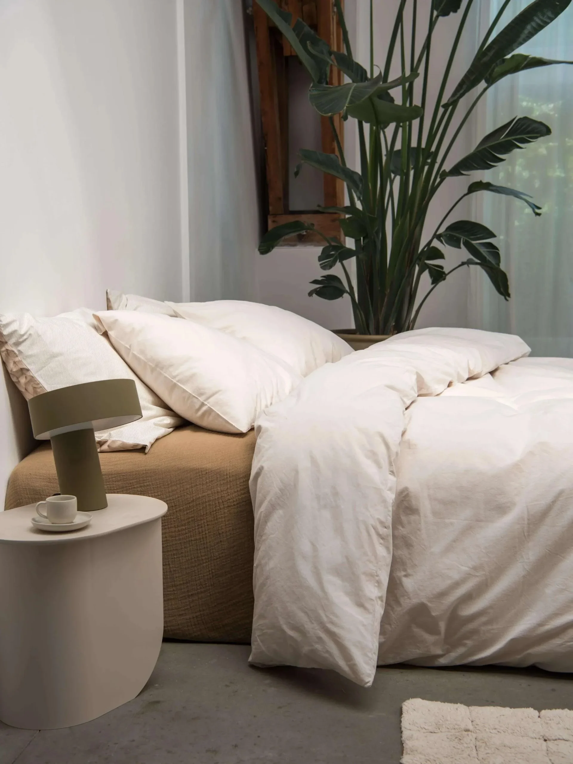 Beige dekbedovertrek