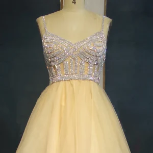 Sparkling Silver Sequin A-Line Mini Prom Dress with Spaghetti Straps Sweetheart Neckline