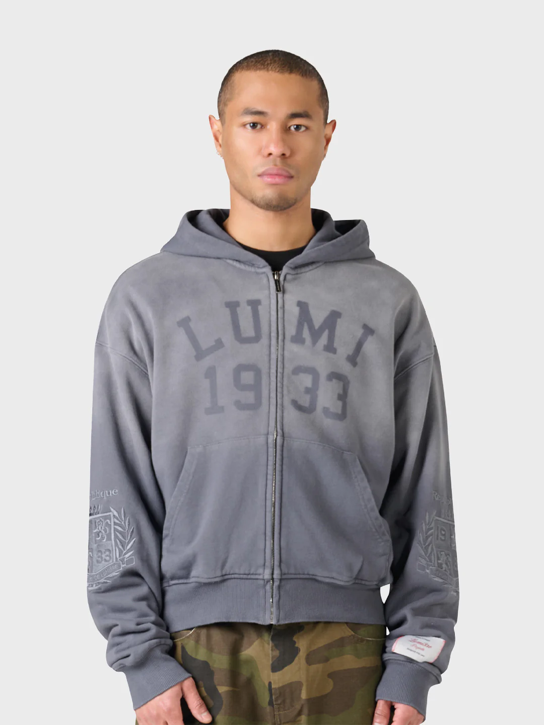 Lumi3re Lumi 1933 Zip Hoodie | Washed Grey