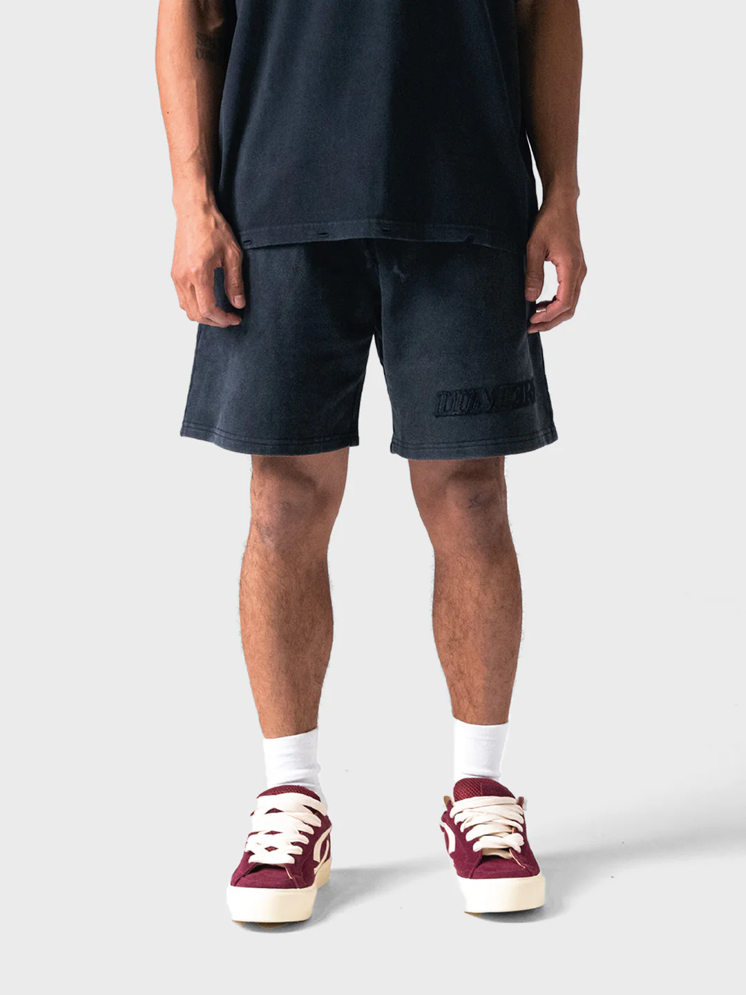 Lumi3re Fade Logo Shorts | Washed Black