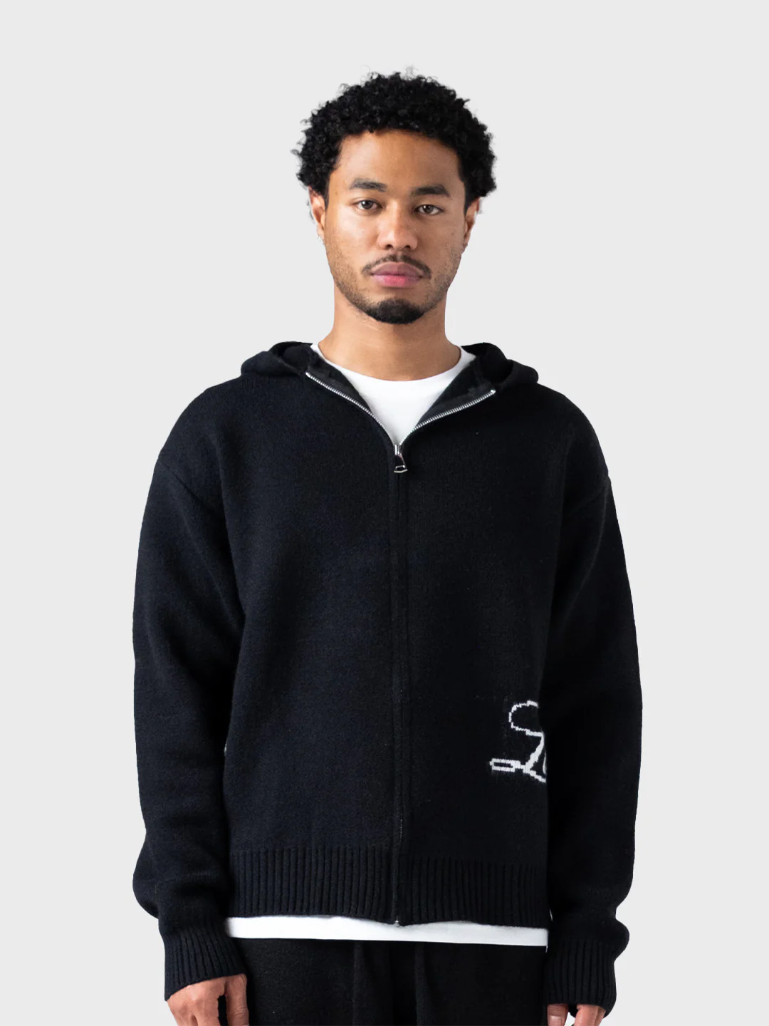 Lumi3re Knitted Zip Hoodie | Black - Afbeelding 2