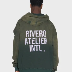Rivero INTL. Waffle Zip Hoodie | Washed Green