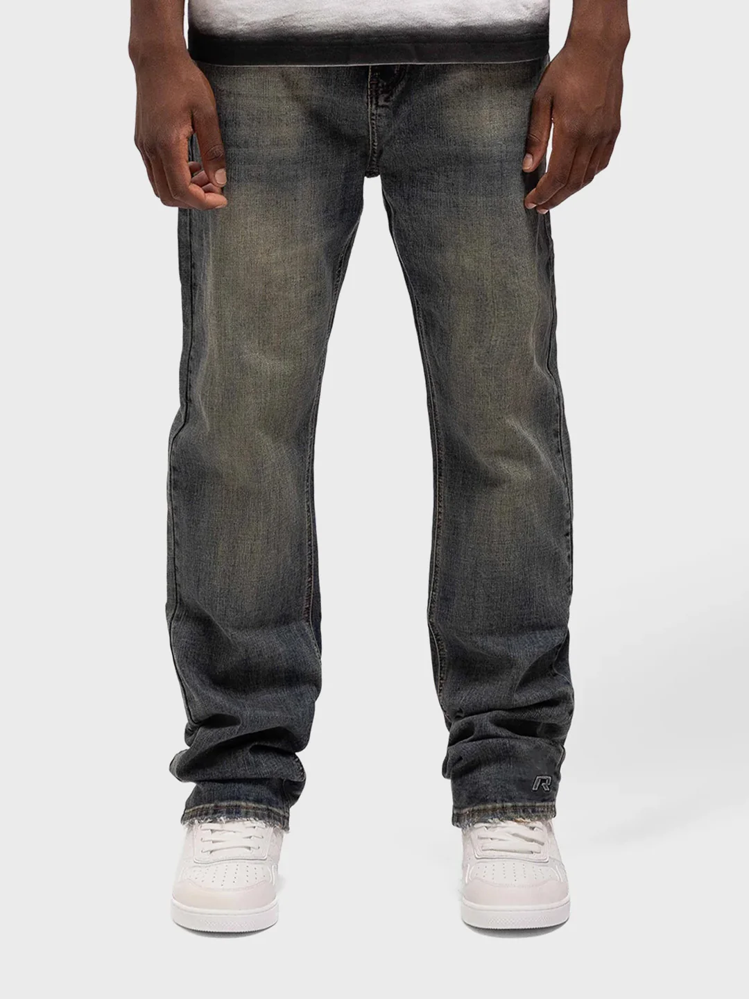 Rivero Plain Embossed Jeans | Dark Blue