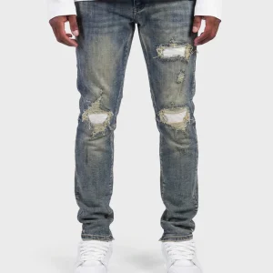 Rivero Ripped Archive Jeans | Dark Blue
