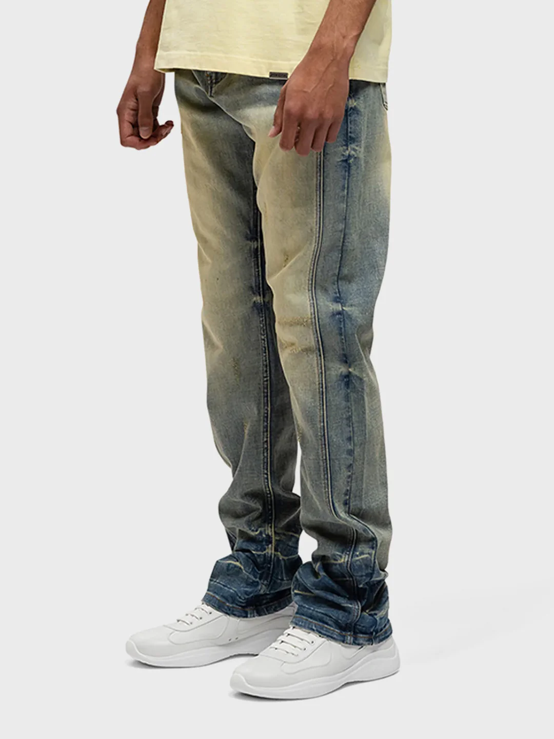 Rivero Segmented Washed Jeans | Blue/Sand - Afbeelding 3